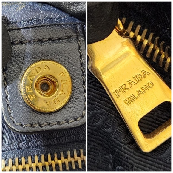 Authentic PRADA Tessuto Nylon Saffiano Tote Navy Blue - Picture 8 of 15